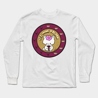 Wine O’clock Kitty Long Sleeve T-Shirt